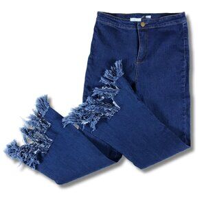 Super Stretchy Frayed Crop Jeans Size SMALL